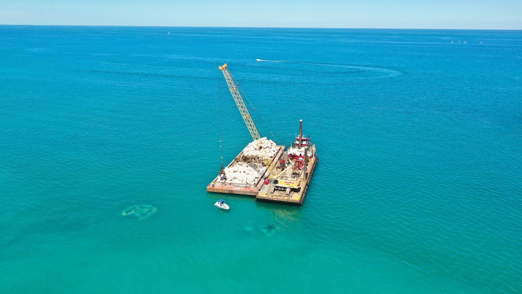 In 2020, a contractor built underwater reefs about the length of a tennis court away from Fort Sheridan's shoreline.